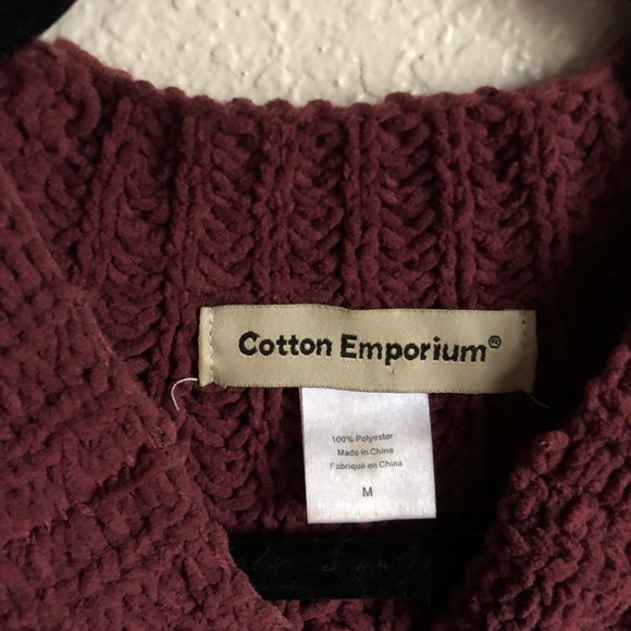 Cotton Emporium Maroon Crop Sweater - Picture 2 of 2